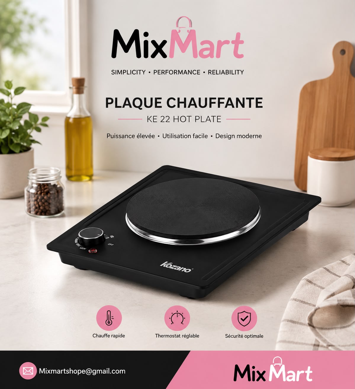 Plaque Chauffante Électrique Hot Plate Kozano KE 22