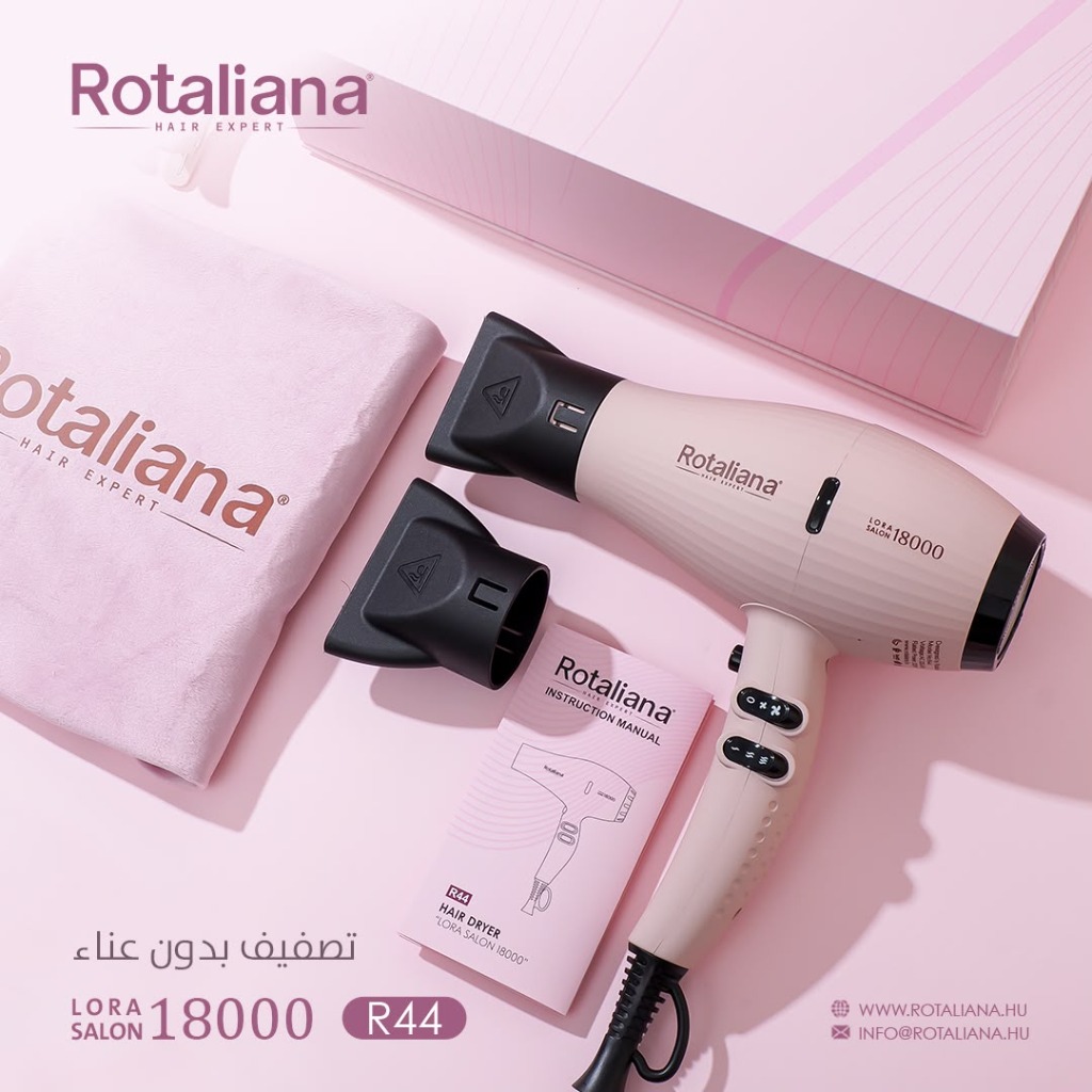 Sèche-Cheveux Professionnel Rotaliana Lora Salon 18000 R44 + Serviette Luxe